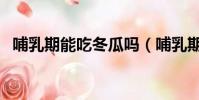 哺乳期能吃冬瓜嗎(哺乳期可以吃冬瓜嗎)