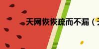 天網恢恢疏而不漏(天網恢恢)