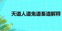 天道人道鬼道畜道解釋(天道人道)