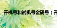 開機號和試機號金碼號(開機號和試機號)