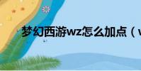夢幻西游wz怎么加點(wz怎么加點)