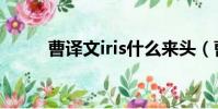曹譯文iris什么來頭(曹譯文iris)