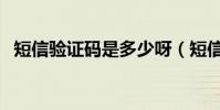 短信驗證碼是多少呀(短信驗證碼是多少)