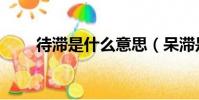 待滯是什么意思(呆滯是什么意思)