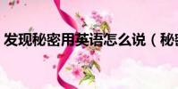 發現秘密用英語怎么說(秘密用英語怎么說)