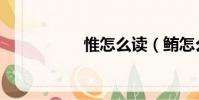 惟怎么讀(鮪怎么讀)