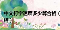 中文打字速度多少算合格(打字速度多少算合格)