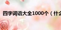 四字詞語大全1000個(什么非凡四字詞語)