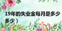 19年的失業金每月是多少(2019年失業金是多少)