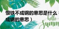 恨鐵不成鋼的意思是什么 標準答案(恨鐵不成鋼的意思)