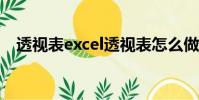 透視表excel透視表怎么做(胸透怎么做)