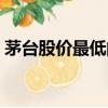 茅臺股價最低的時候是多少（茅臺股價破千）
