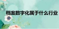 檔案數字化屬于什么行業(檔案數字化)