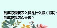 到底你要我怎么樣是什么歌(歌詞 你到底要我怎么去說 ,你到底要我怎么去做)