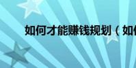 如何才能賺錢規劃(如何才能賺錢)