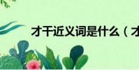 才干近義詞是什么(才干近義詞)