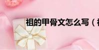 祖的甲骨文怎么寫(祖的拼音)