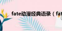 fate動漫經典語錄(fate動漫順序)