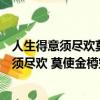 人生得意須盡歡莫使金樽空對月天生我才必有用（人生得意須盡歡 莫使金樽空對月）