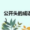 公開頭的成語大全四個字（公開頭的成語接龍）