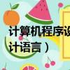 計算機程序設計語言如何分類（計算機程序設計語言）