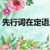 先行詞在定語從句中充當什么成分（先行詞）