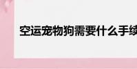 空運寵物狗需要什么手續(空運寵物)