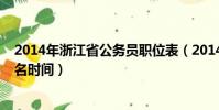 2014年浙江省公務員職位表(2014年浙江省公務員考試報名時間)
