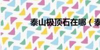泰山極頂石在哪(泰山極頂)
