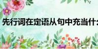 先行詞在定語從句中充當什么成分(先行詞)