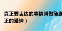 真正要表達的事情叫做隨緣風景(什么叫做真正的爰情)