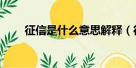 征信是什么意思解釋(征信是什么)