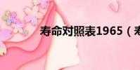 壽命對照表1965(壽命中斷)