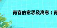 青春的意思及寓意(青春的意思)