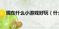 現在什么小游戲好玩(什么小游戲好玩)