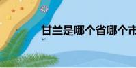甘蘭是哪個省哪個市(甘蘭)