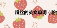 粉絲的英文單詞(粉絲的英文)