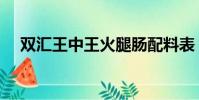 雙匯王中王火腿腸配料表(雙匯王中王)