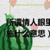所謂情人眼里出西施什么意思（情人眼里出西施什么意思）