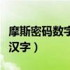摩斯密碼數字轉換漢字表（摩斯密碼數字轉換漢字）