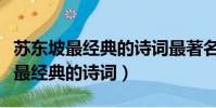 蘇東坡最經典的詩詞最著名的十首詩(蘇東坡最經典的詩詞)