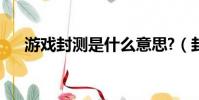 游戲封測是什么意思?(封測網頁游戲)