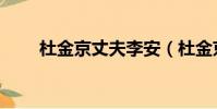 杜金京丈夫李安(杜金京老公李安)