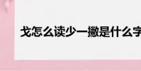 戈怎么讀少一撇是什么字(戈怎么讀)