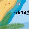 cdr14為什么保存不了（cdr14）