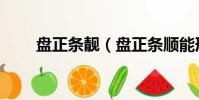 盤正條靚(盤正條順能形容男生嗎)