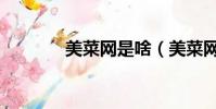 美菜網是啥(美菜網怎么樣)