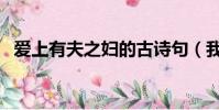 愛上有夫之婦的古詩句(我愛上有夫之婦)