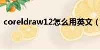coreldraw12怎么用英文(coreldraw 12)