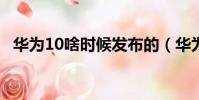 華為10啥時候發布的(華為emui10發布)